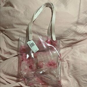 Transparent Floral Tote Bag